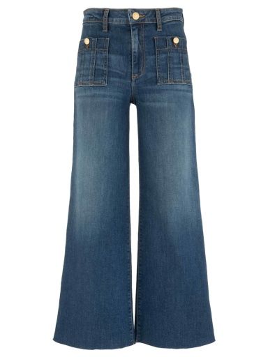 MEG HIGH RISE FRT PATCH PKTS WIDE LEG RAW HEM