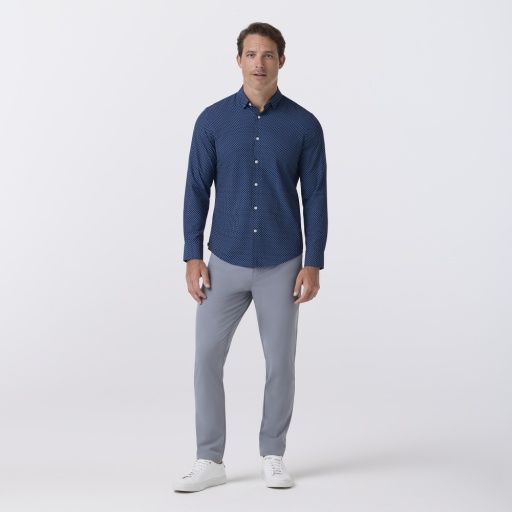 Leeward No Tuck LS Dress Shirt-Crest Dot