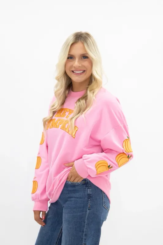 Hey Pumpkin Pink LS Top
