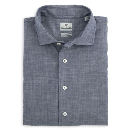 CORNFLOWER BAXTER CHAMBRAY SPORT SHIRT, Size: S