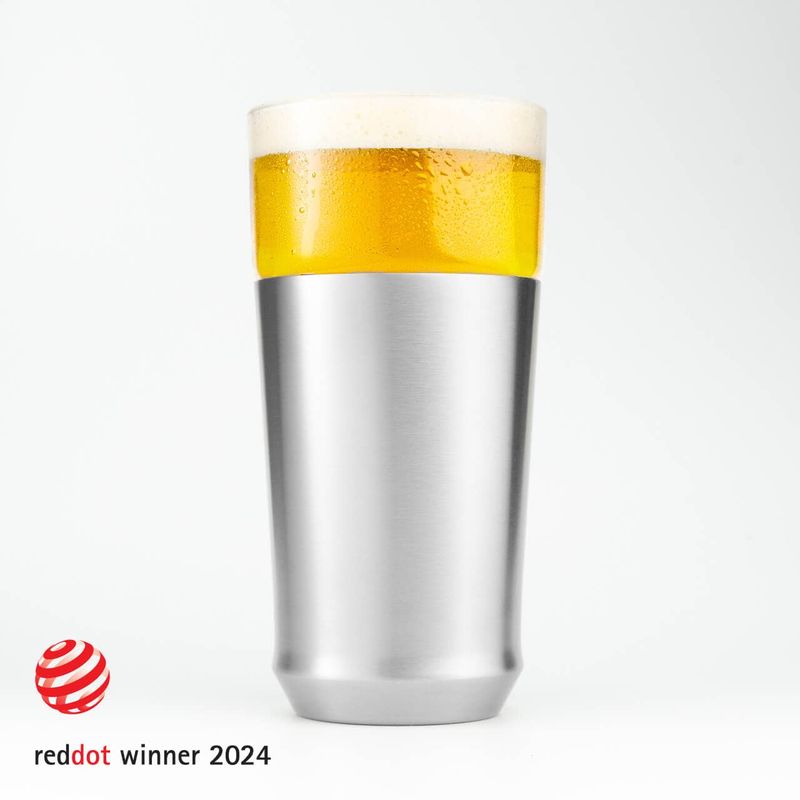 The Hybrid Pint Glass - Brushed Stainless