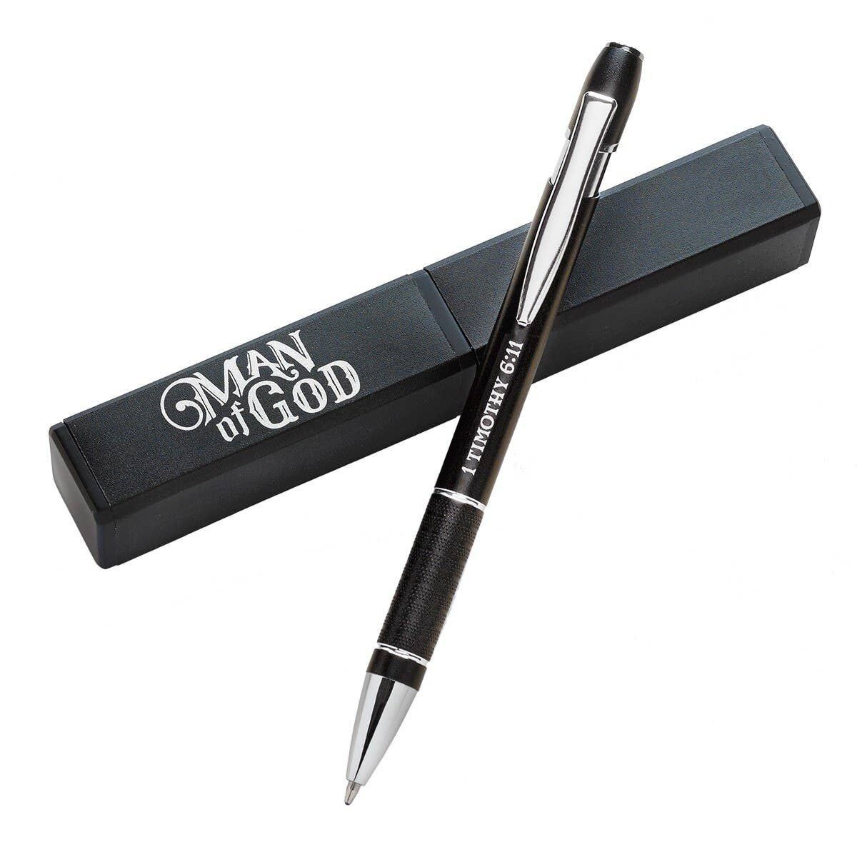 Man of God 1 Tim. 6:11 - Pen -Black Case