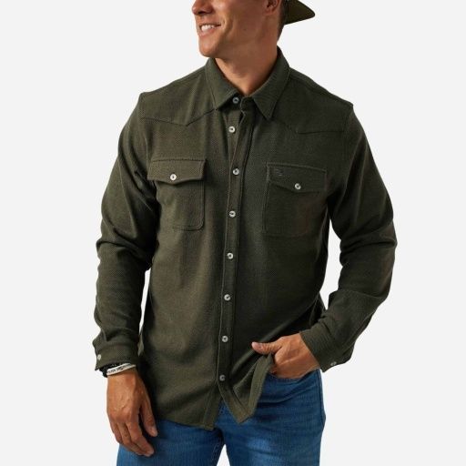 L/S AUSTIN SHIRT - OLIVE GREEN, Size: XXLarge