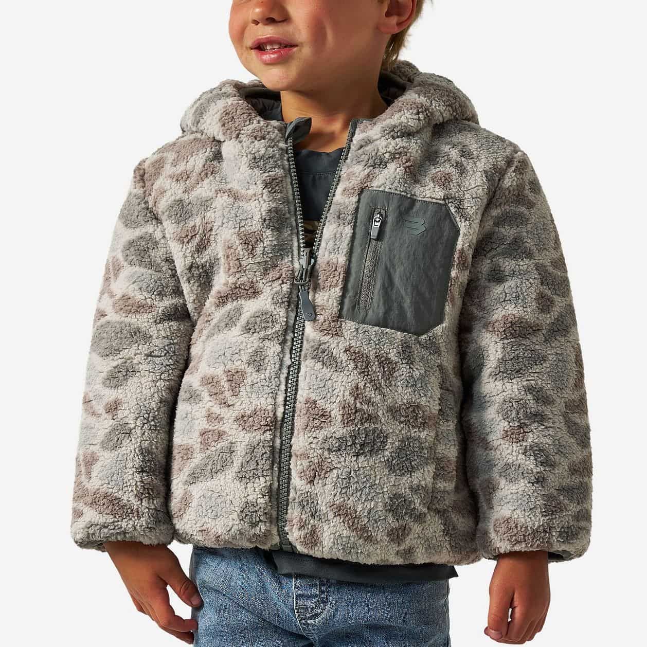 Youth Mountain Fleece Reversable Jacket, COLOR: classic deer camo, Size: xs