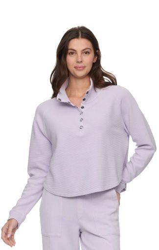ADRIANA SNAP FRONT WASHED PULLOVER