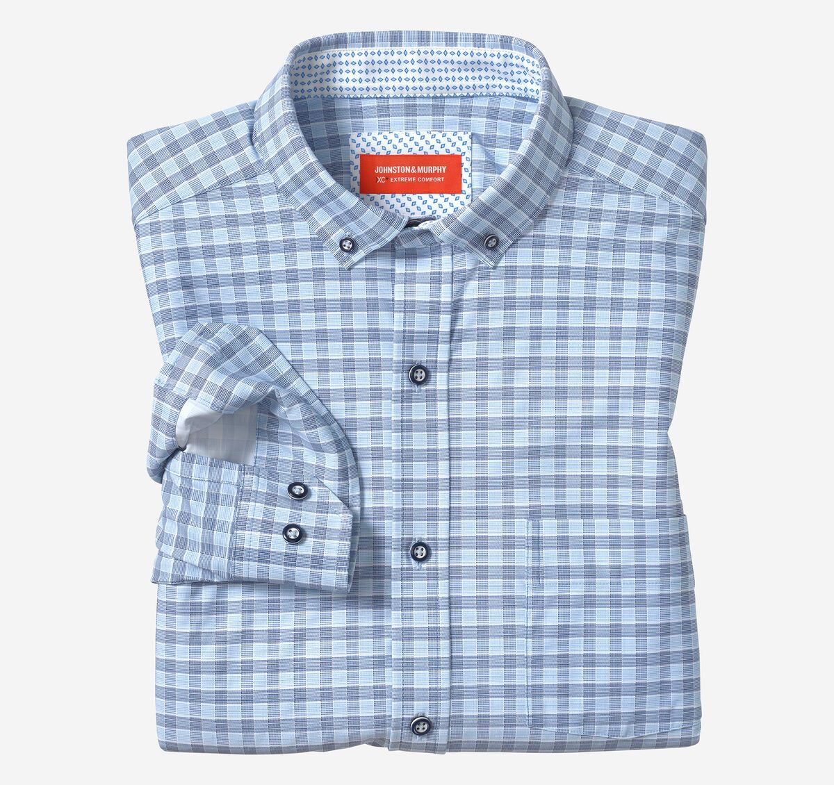 XC+MOTION LS SPORT SHIRT, COLOR: BLUE/NAVY TWO TONED GINGHAM, Size: S