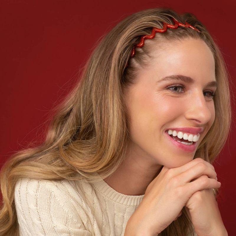 Zigzag Headbands 2pc Set - Gold &amp; Red