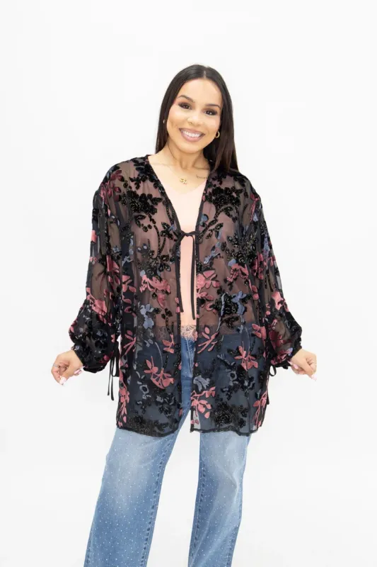 Black Velvet Kimono