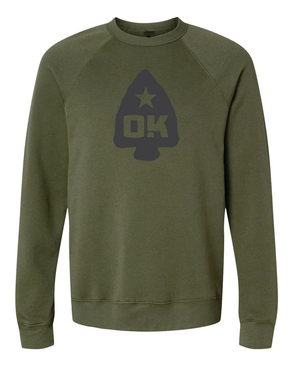Sweatshirt-Arrowhead Military Green, Size: S