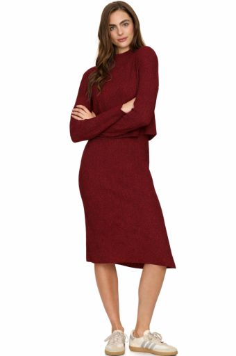 MECCA MIDI DRESS, Colour: burgundy, Size: XXL