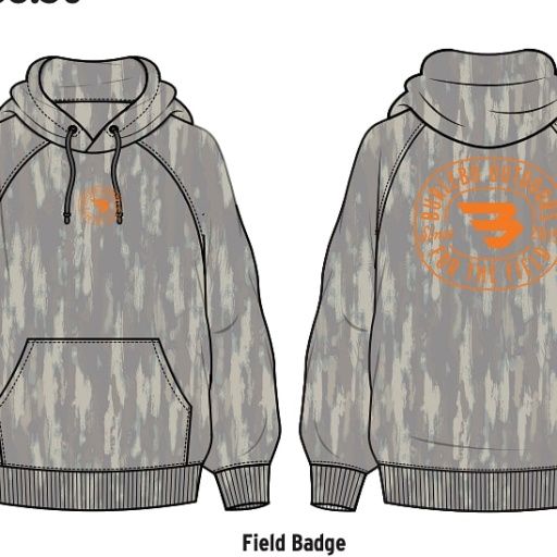VINTAGE WASHED GRAPHIC HOODIE - FIELD BADGE, Size: L