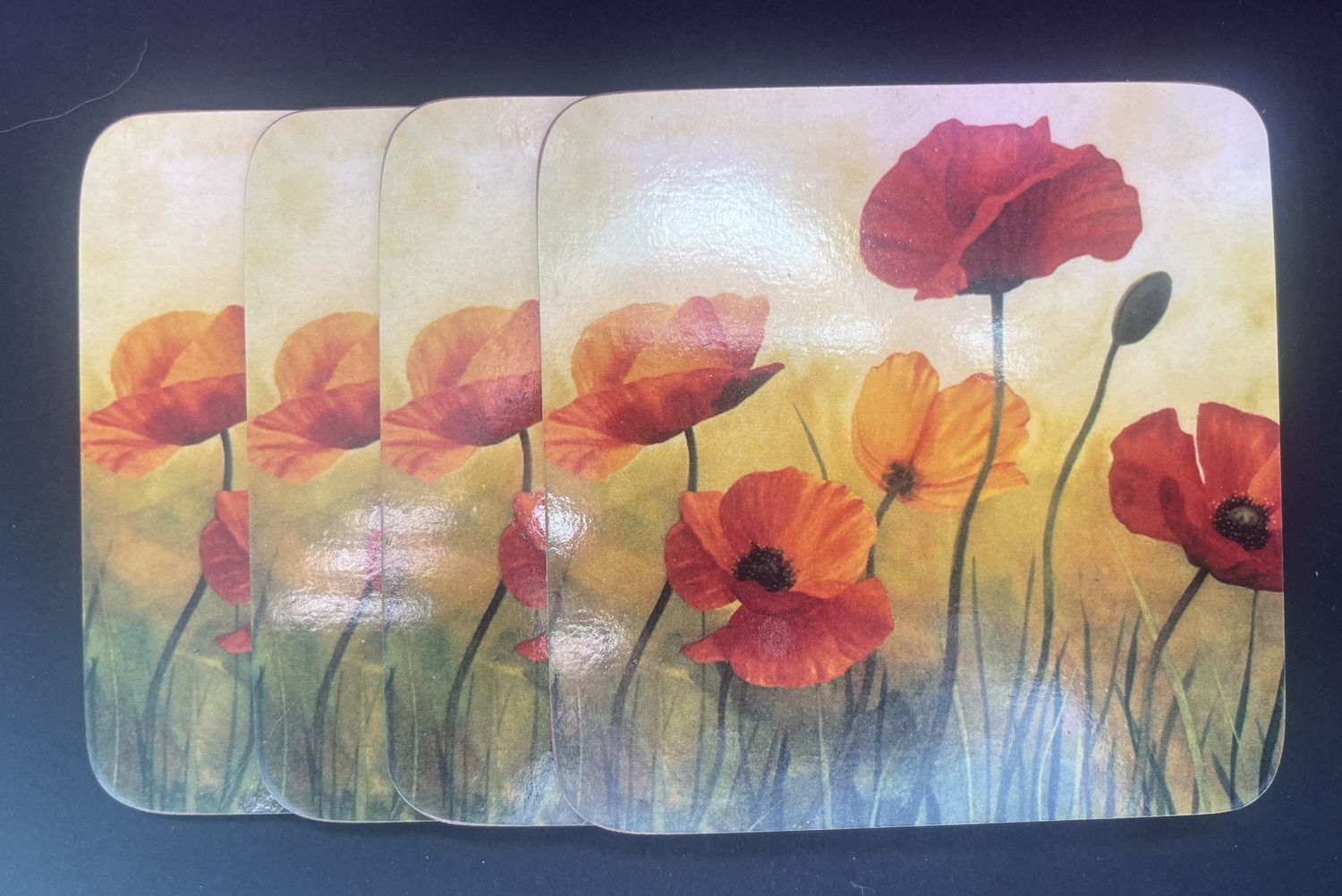 Cork coaster set, Attribute: Poppies