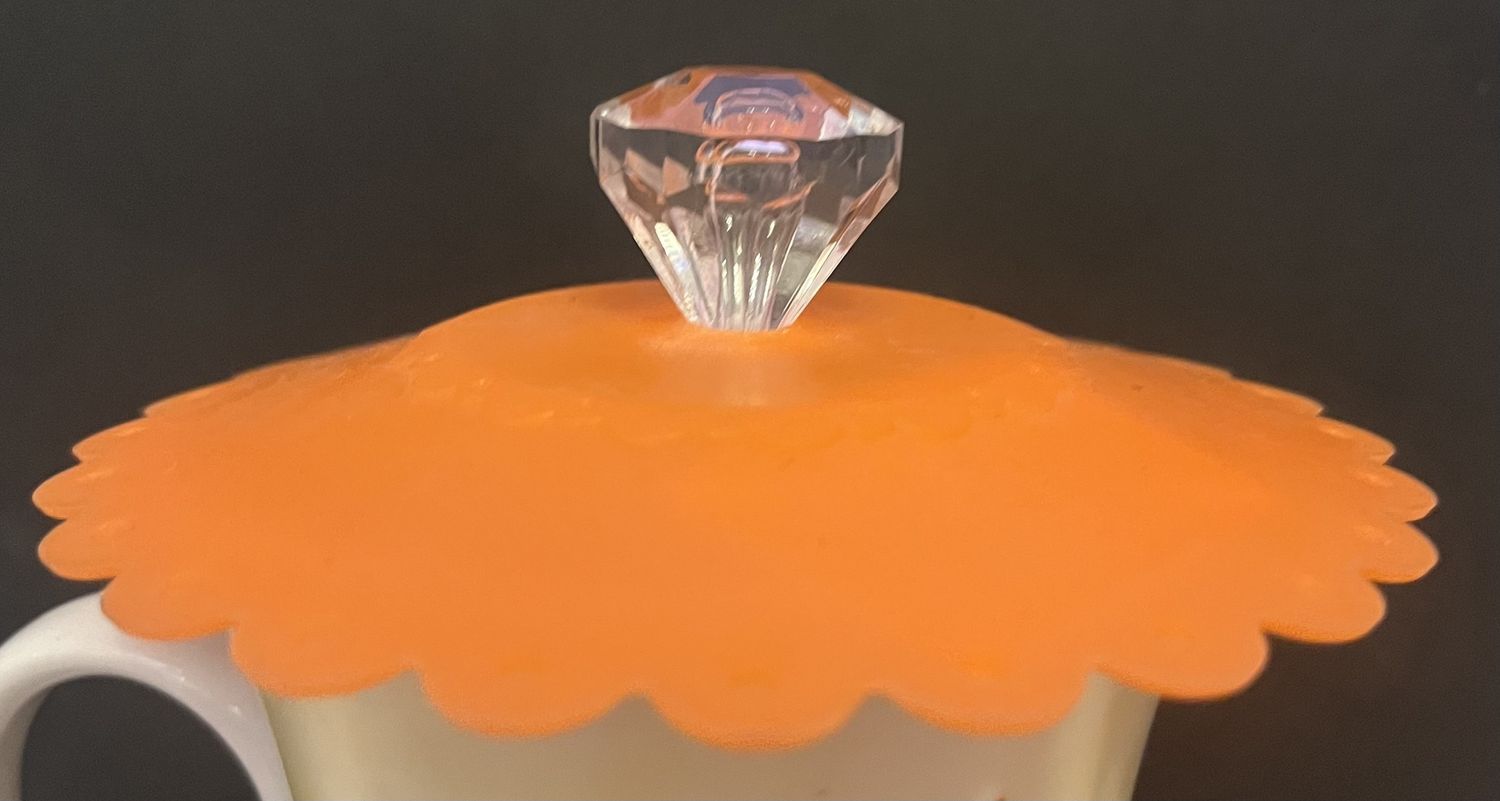 Jewel silicone lid, Attribute: orange