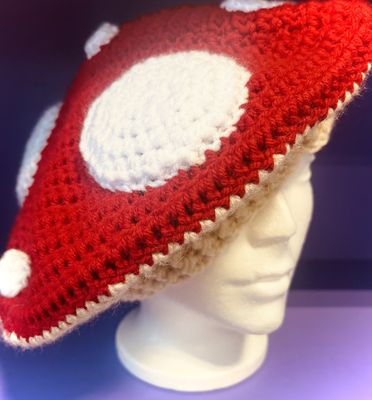Adult sized Crochet mushroom hat