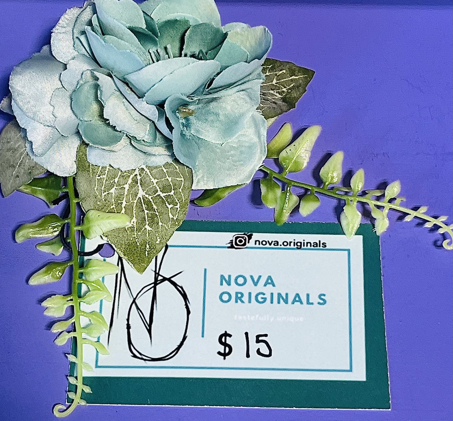 Bloom Barrette, design: Teal blossoms