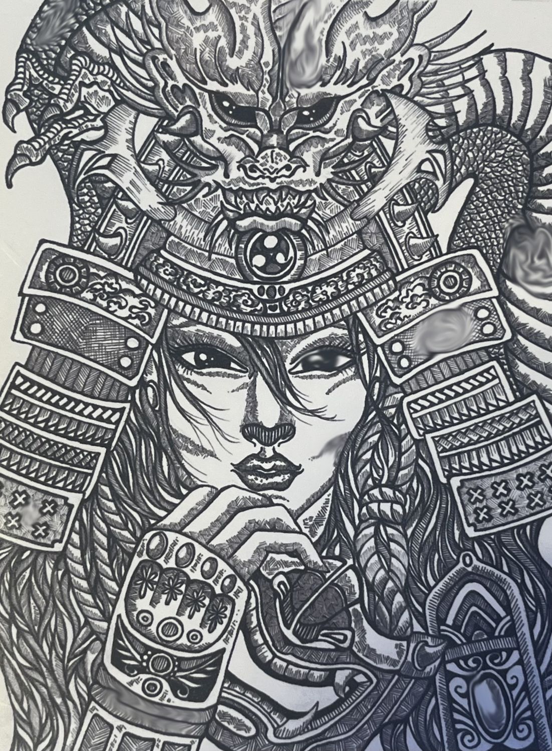 Artwork, design: Woman w/Dragon