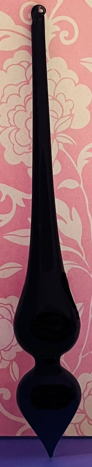 Black Teardrop Ornament-Glass