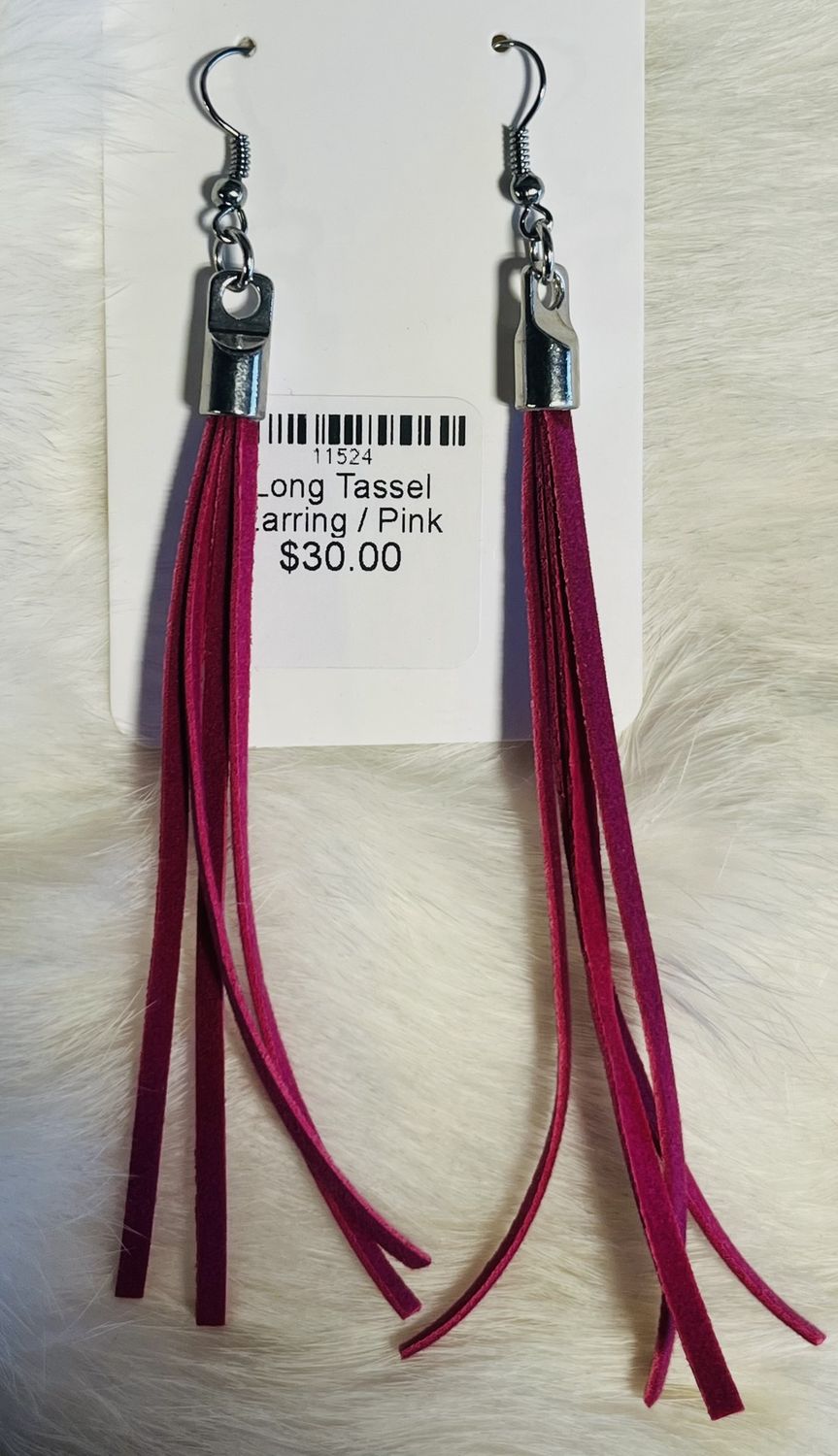 Long Tassel Earring, Colour: Pink