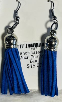 Short Tassel &amp; Metal Earrings