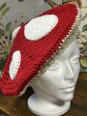 Crochet Mushroom hat-Medium