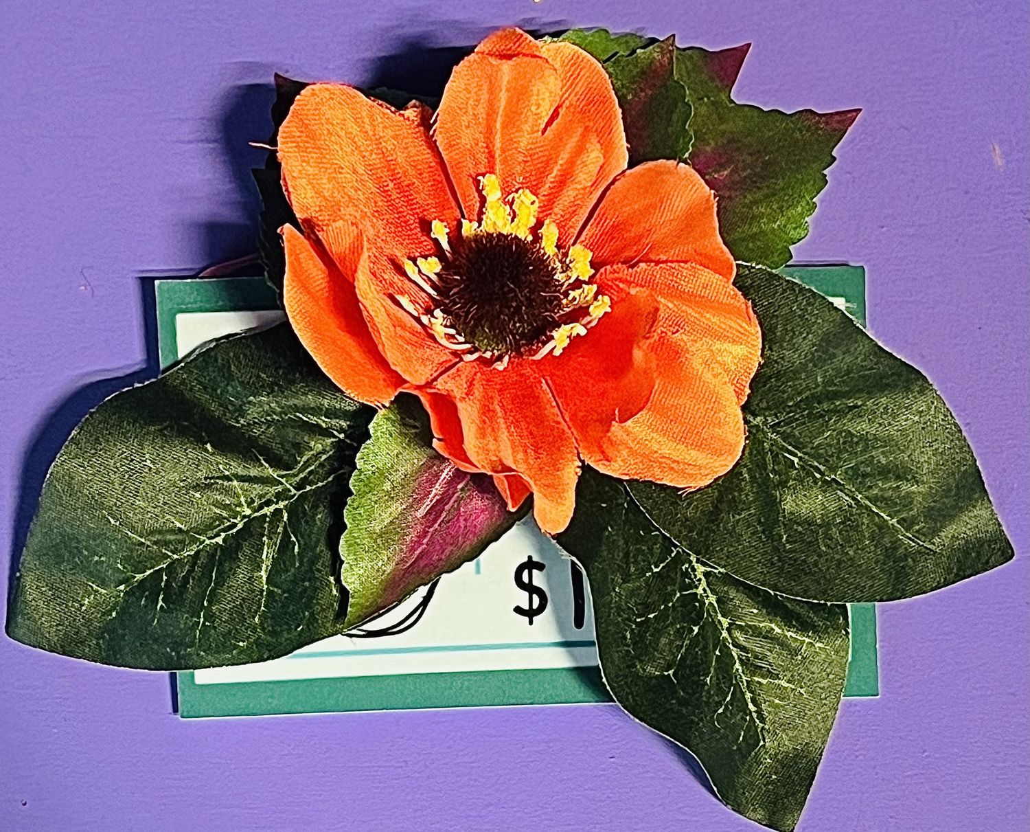 Floral hair clip, design: Orange poppy