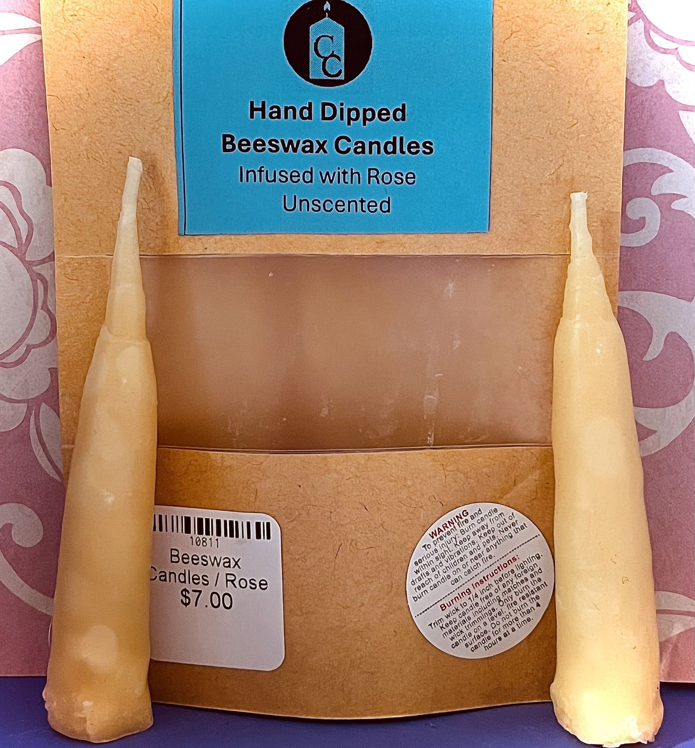 Beeswax Candles, Attribute: Rose