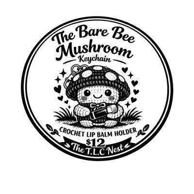 The Bare Bee Mushroom Keychain