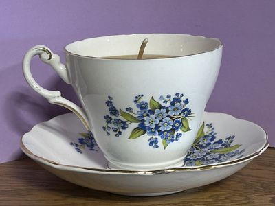 Cup &amp; Saucer Beeswax candle