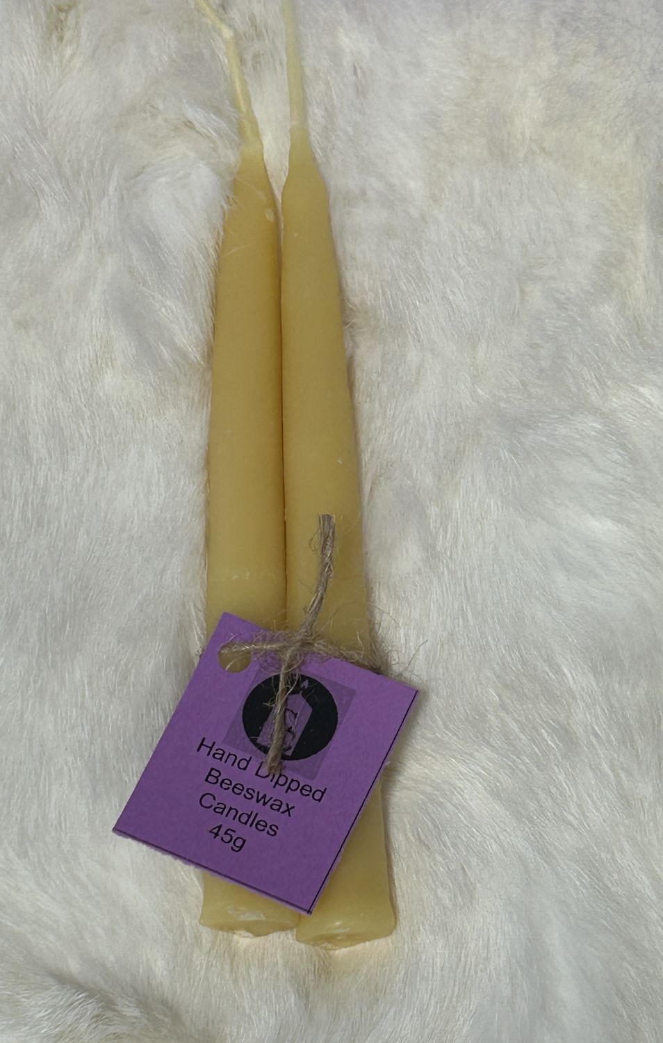 Pair of Hand dipped  BeeswaxTapers