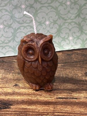 Owl Beeswax Candle