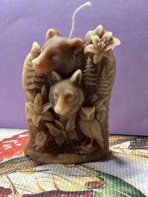 Bear Beeswax Candle