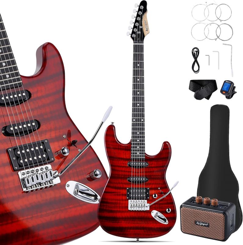 Electric Guitar Starter Kit - Red Flame