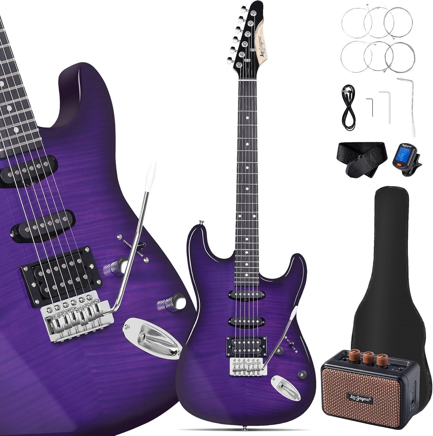 Electric Guitar Starter Kit - Violet Flame