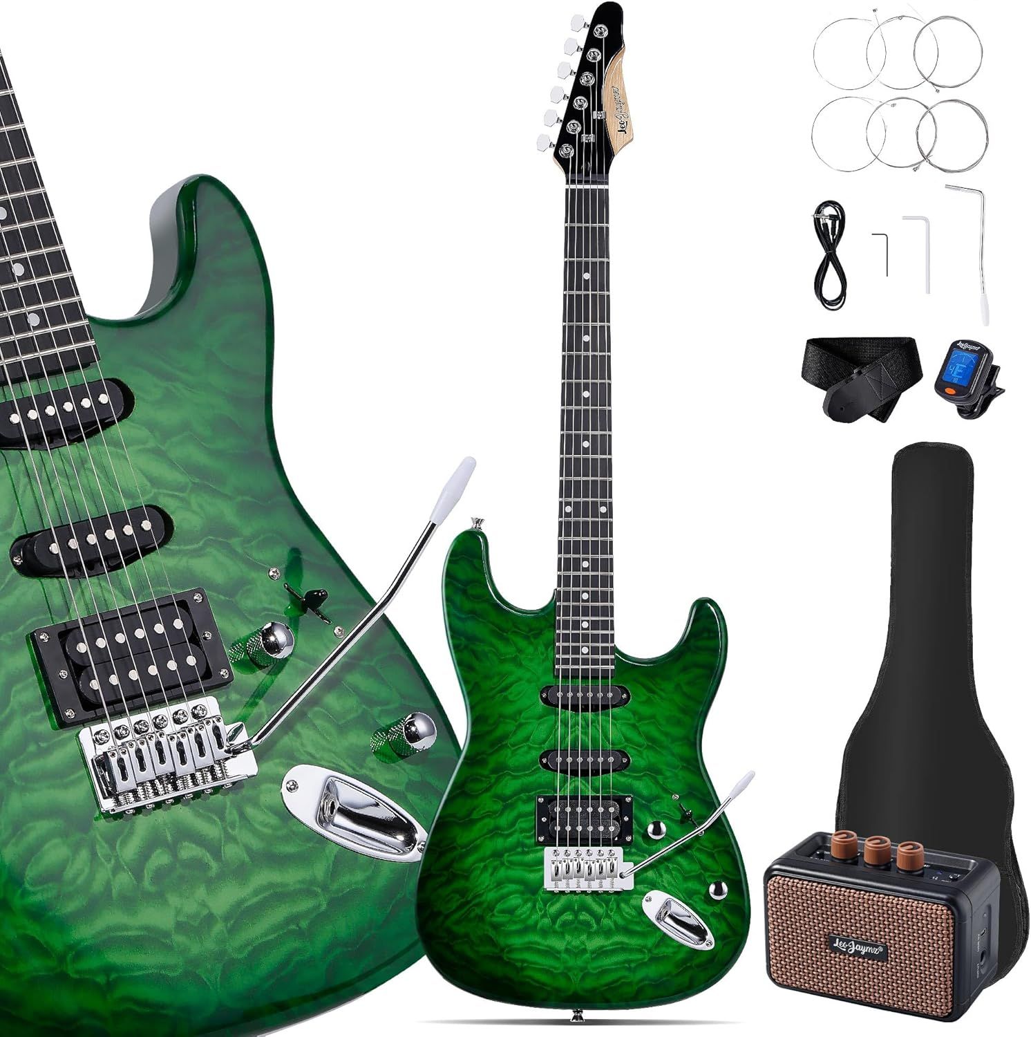 Electric Guitar Starter Kit - Green Ocean 5W
