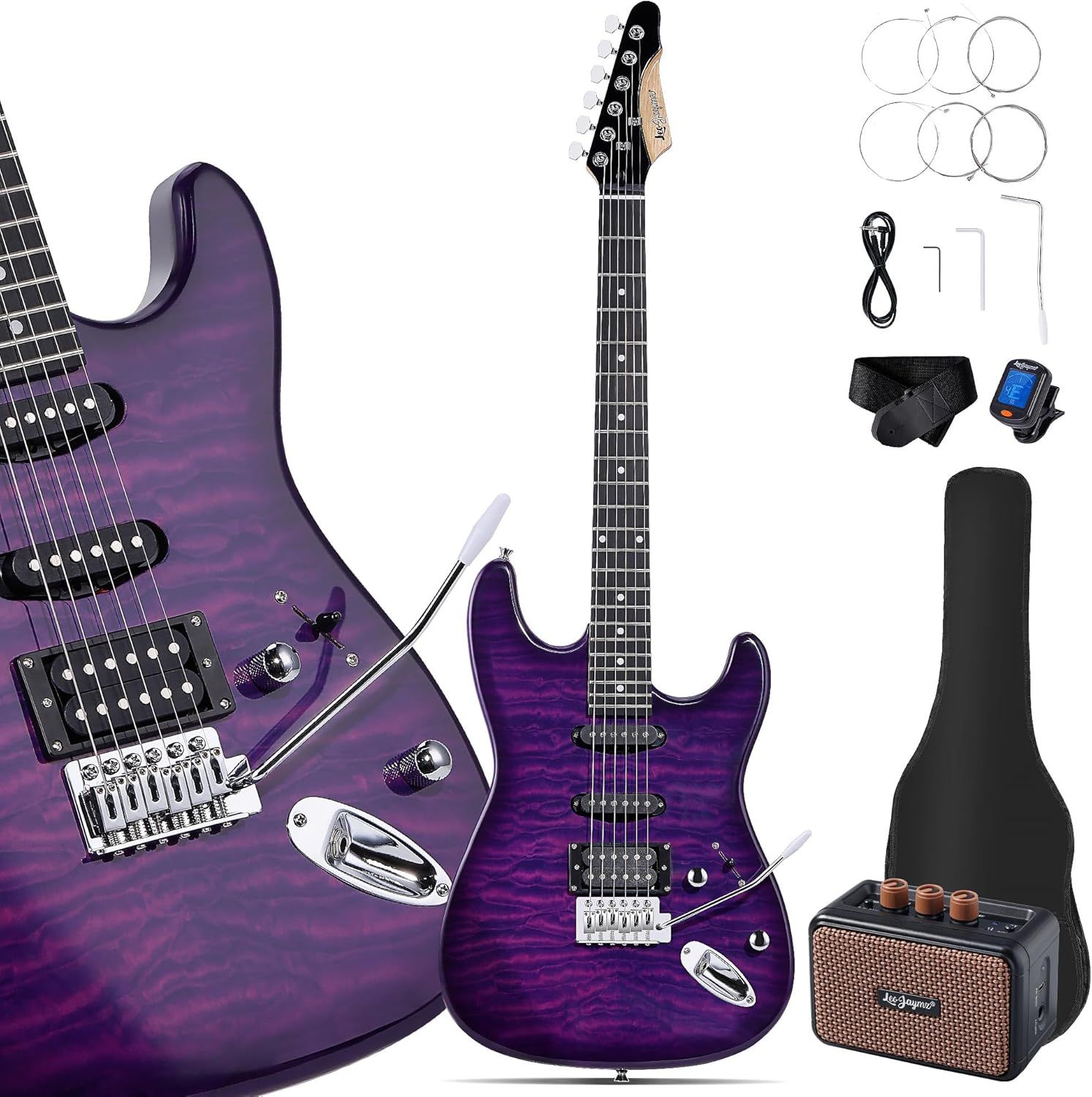 Electric Guitar Starter Kit - Violet Ocean