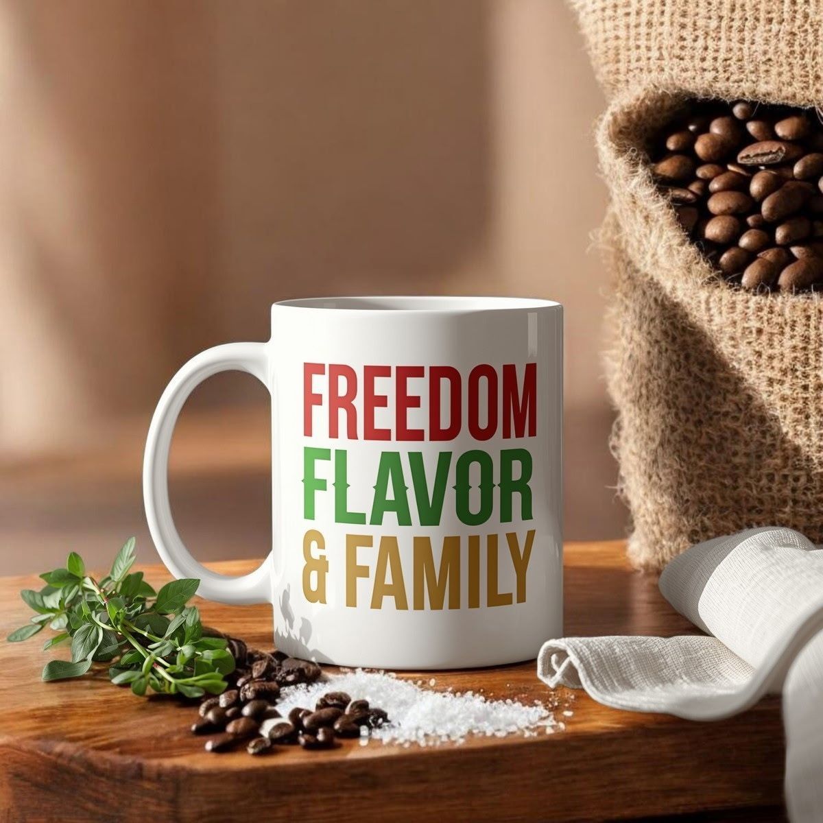 The "Freedom, Flavor & Family" Juneteenth Mug