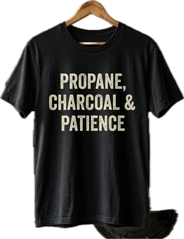 The "Propane, Charcoal & Patience" Grill Tee