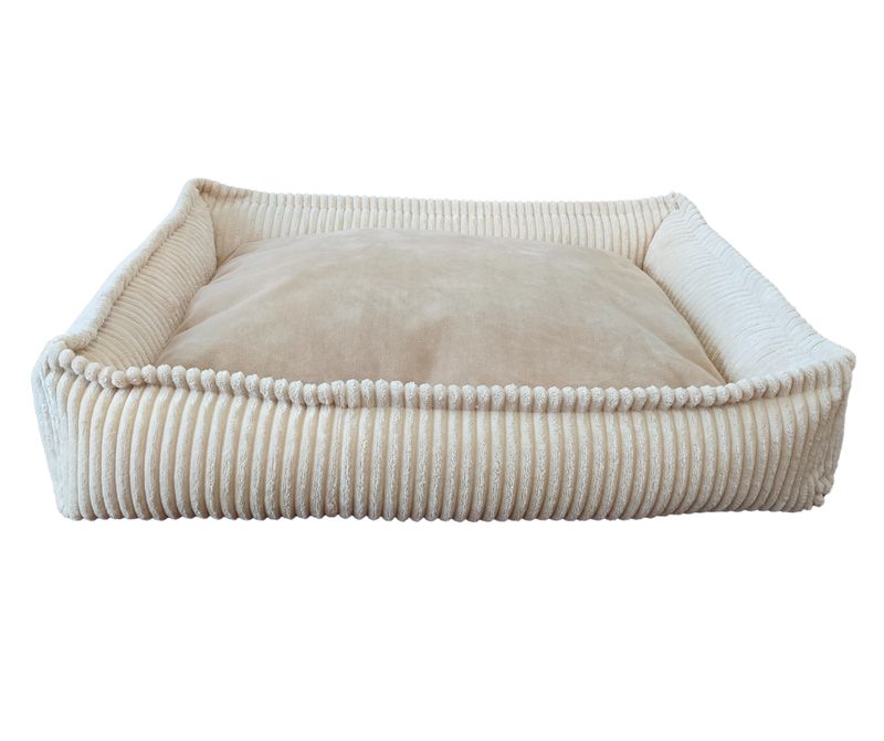 Legowisko Kanapa dla Psa L Miękkie z wyjmowaną poduszką 70x52cm Beż/Ecru