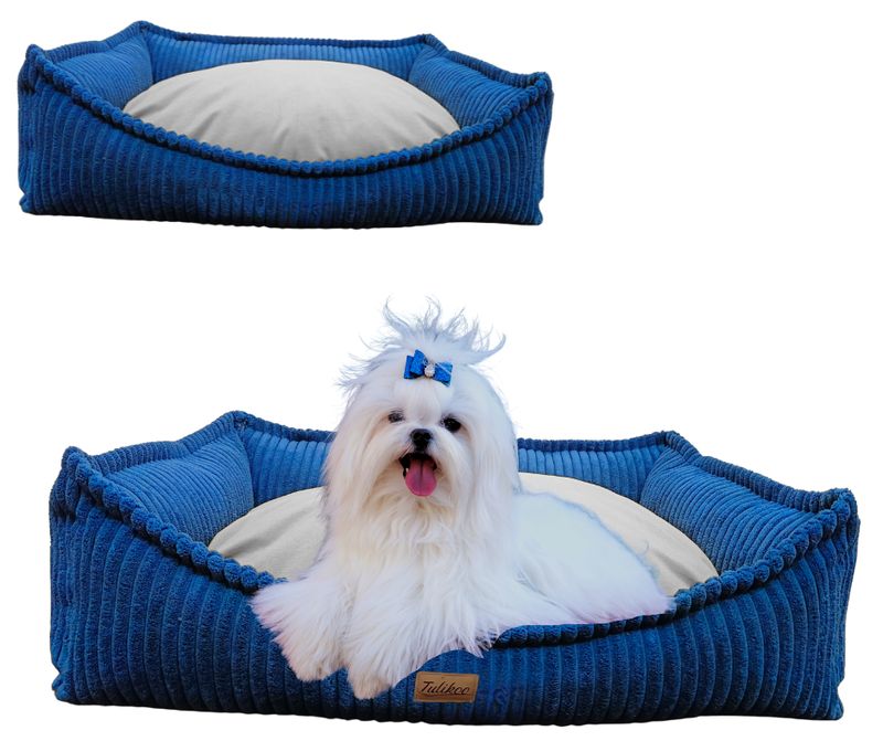 Legowisko, kanapa dla Psa/Kota z wyjmowaną poduszką - Evan S Niebieski