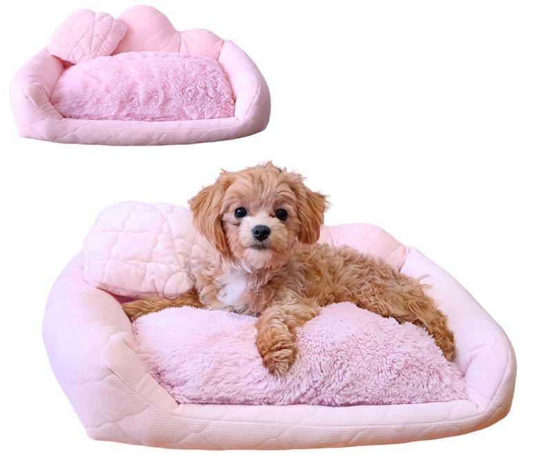 Legowisko, kanapa dla Psa/Kota z wyjmowaną poduszką - Aurelia Różowe S