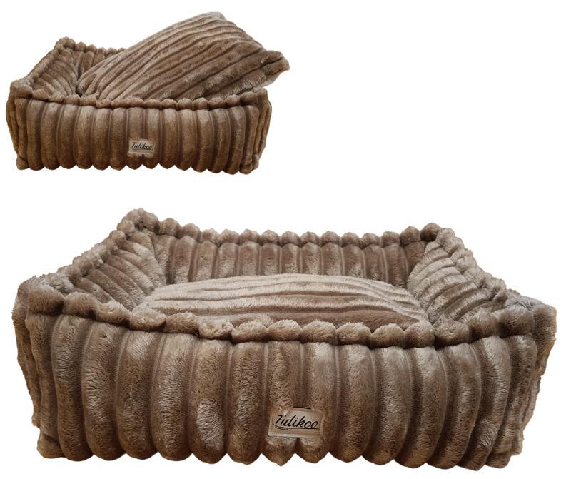 Legowisko kanapa dla Psa z wyjmowaną poduszką 45x32cm - Sereno XS Cappuccino