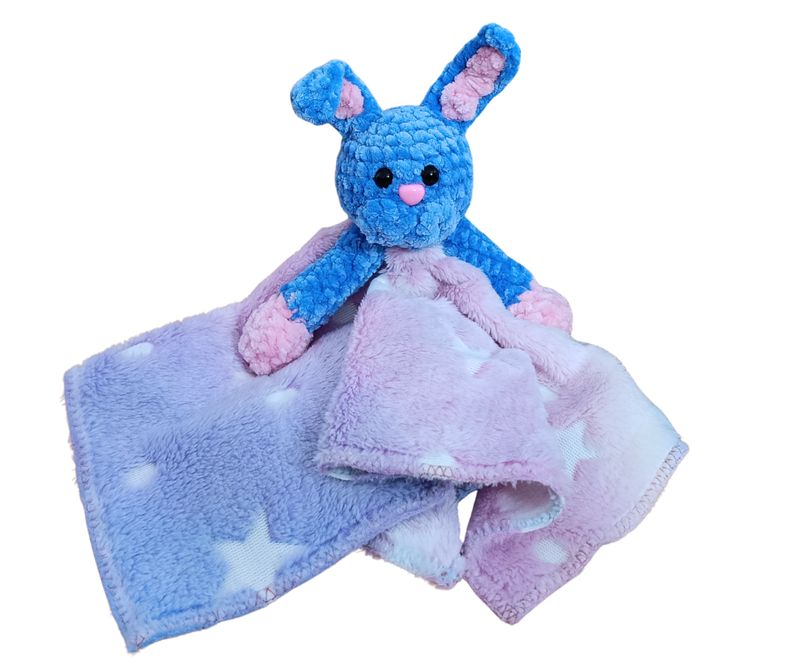 Kocyk Przytulanka Uspokajacz Świecący w Ciemności Królik Niebieski Prezent