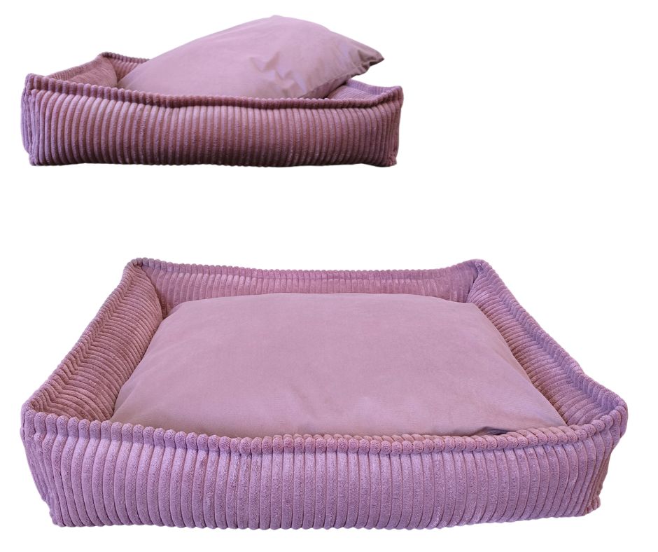 Legowisko Kanapa dla Psa L Miękkie z wyjmowaną poduszką 70x52cm Brudny Róż