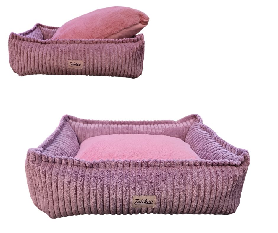 Legowisko dla Psa Miniaturki XS Miękkie Wyjmowana Poduszka45x32cm BrudnyRóż