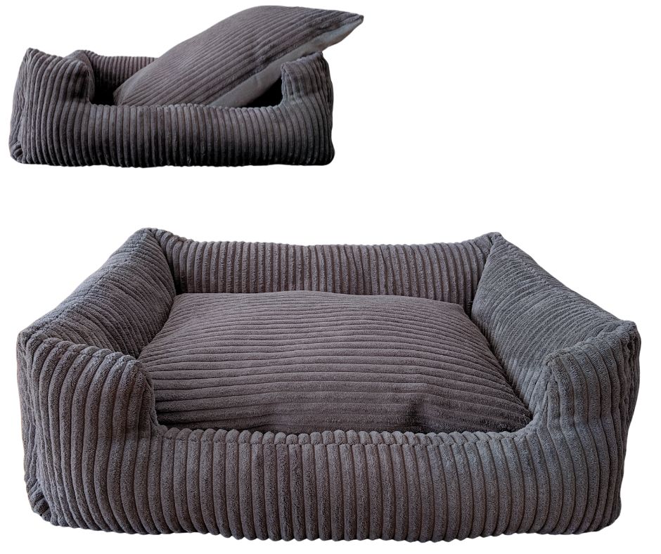 Legowisko Kanapa dla Psa/Kota M Miękkie z wyjmowaną poduszką 60x45cm Szary