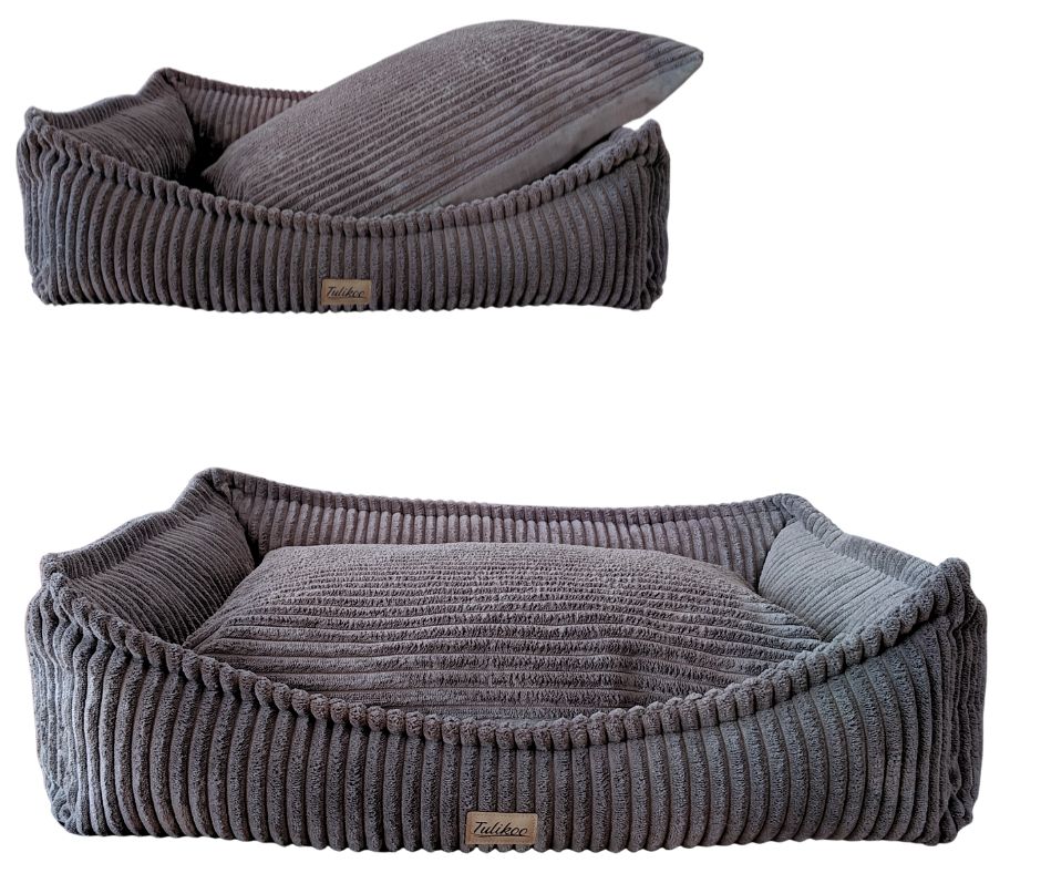 Legowisko Kanapa dla Psa/Kota M Miękkie z wyjmowaną poduszką 60x45 cm Szary