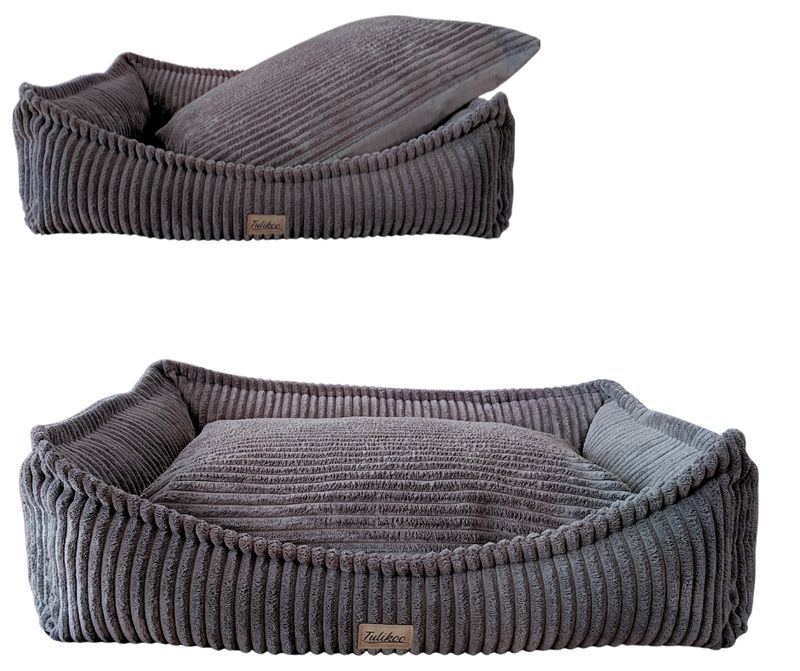 Legowisko Kanapa dla Psa/Kota M Miękkie z wyjmowaną poduszką 60x45 cm Szary