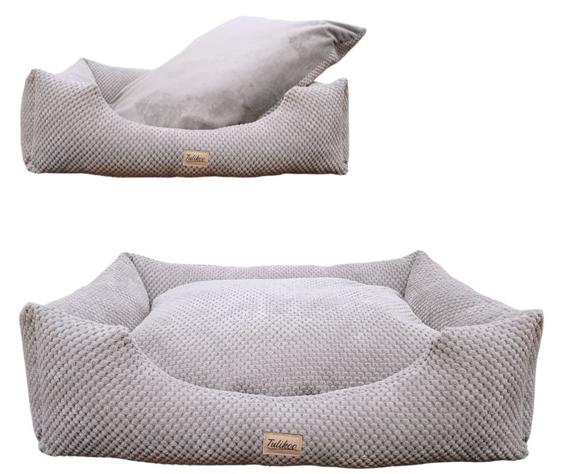 Legowisko Kanapa dla Psa M Miękkie z wyjmowaną poduszką 60x45cm Szary