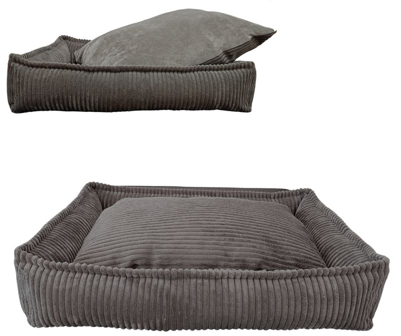 Legowisko Kanapa dla Psa L Miękkie z wyjmowaną poduszką 70x52cm Szary