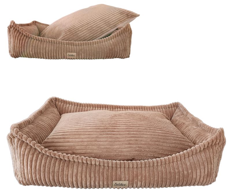 Legowisko Kanapa dla Psa M Miękkie z wyjmowaną poduszką 60x45 cm Cappuccino